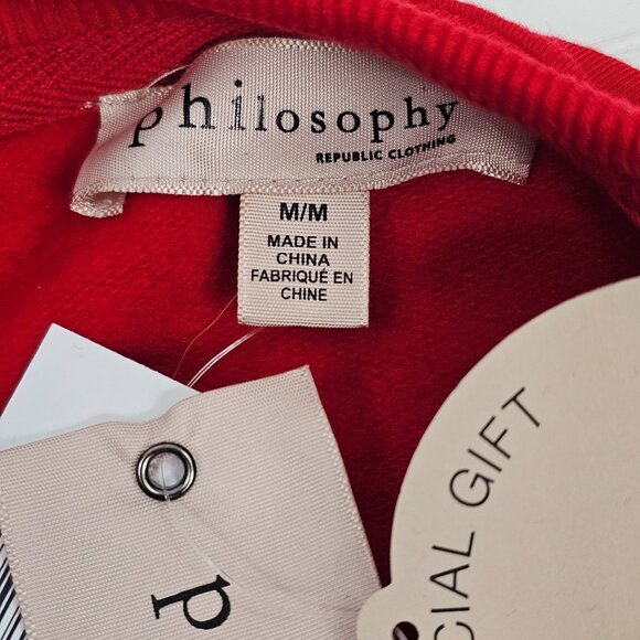 Philosophy Santa Baby Women's Red Ultra Soft Holiday Sweatshirt Size M NWT - Picture 10 of 15